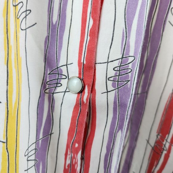 Vintage Artistic Fantasy House Dress Smock Apron Pockets Pearl Snap - Picture 4 of 5